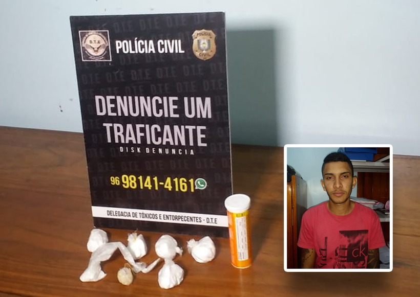 POLÍCIA CIVIL PRENDE HOMEM COM COCAÍNA E CRACK NO MUCA